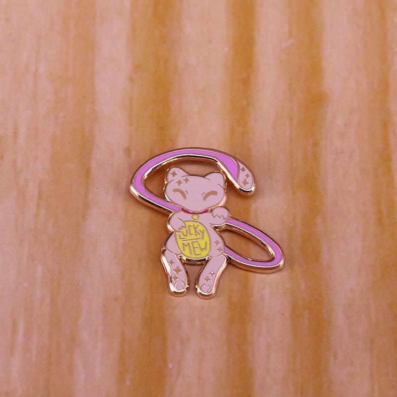 Cute Lucky Mew Hard Enamel Pin Kawaii Cat Pastel Brooch Anime  Badge Cartoon Pins Women Fashion Jewelry Gifts