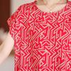 Plus Size Women Two Peice Sets Summer Loose Elegant High Waist Pant Sets Female Casual Vintage Print Oversize Suit
