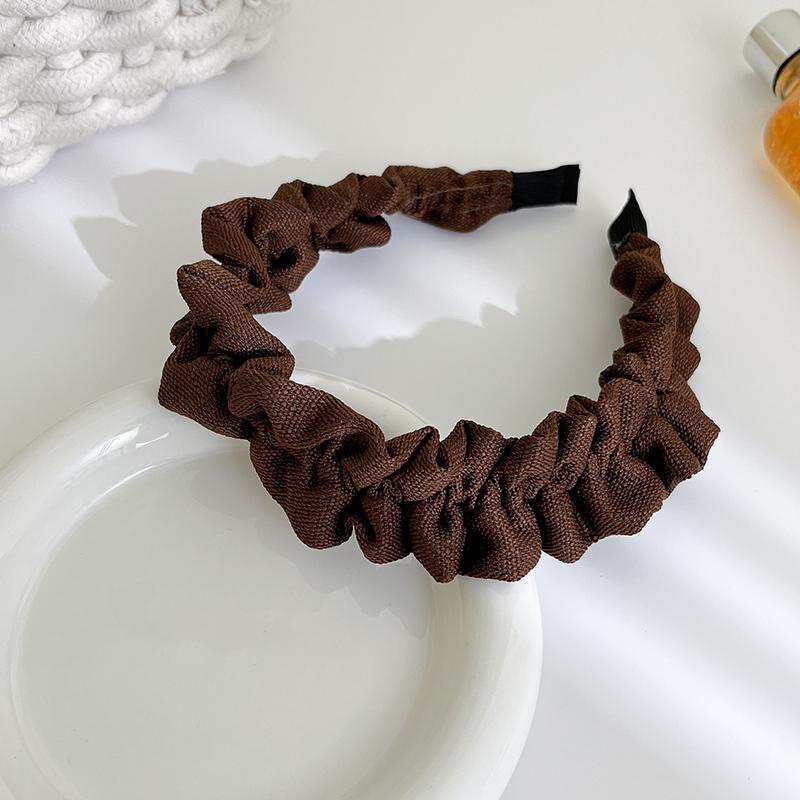 Korean Fabric Pleated Headband Elegant Women Fabric Lace Wide-brimmed Hair Band Fixed Hoop Hairband Girls Hair Accessories