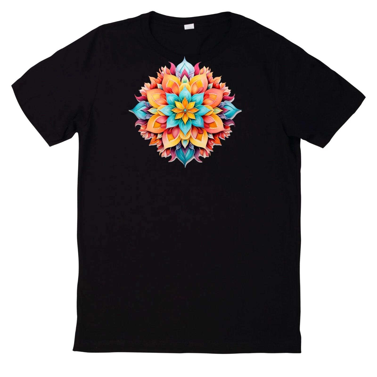 T-Shirt Aquarell Mandala Motiv Baumwolle XL