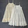 Summer New Women Casual Dresses Johnature Sweet Mori Japanese Loose Slip Dress Patchwork Lace Cotton Render Cake