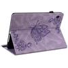 For Samsung Galaxy Tab A11+ Case Butterfly Flower Imprint PU Leather Tablet Cover with Card Slots