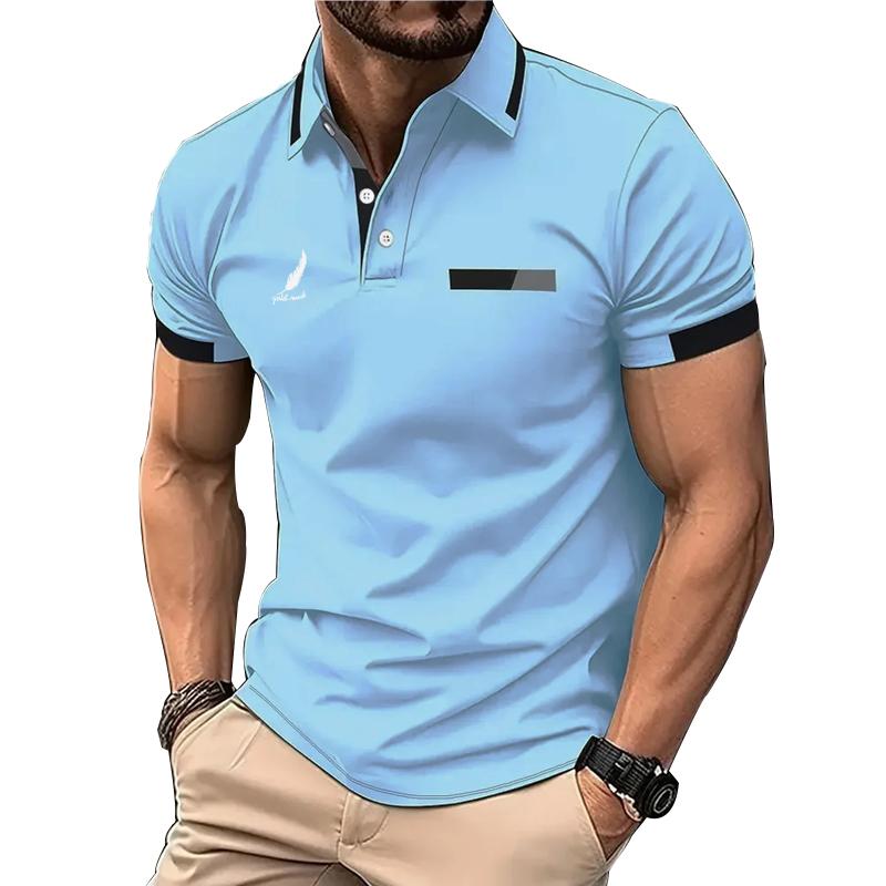 Polo Masculina Verão Casual Manga Curta Esporte Golfe Tops
