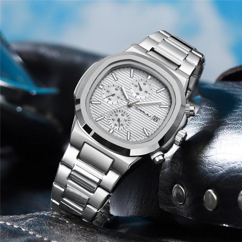 Luxury Man Watch Business Waterproof Male Clock Luminous Date Stainless Steel Square Quartz Men Watch reloj hombre