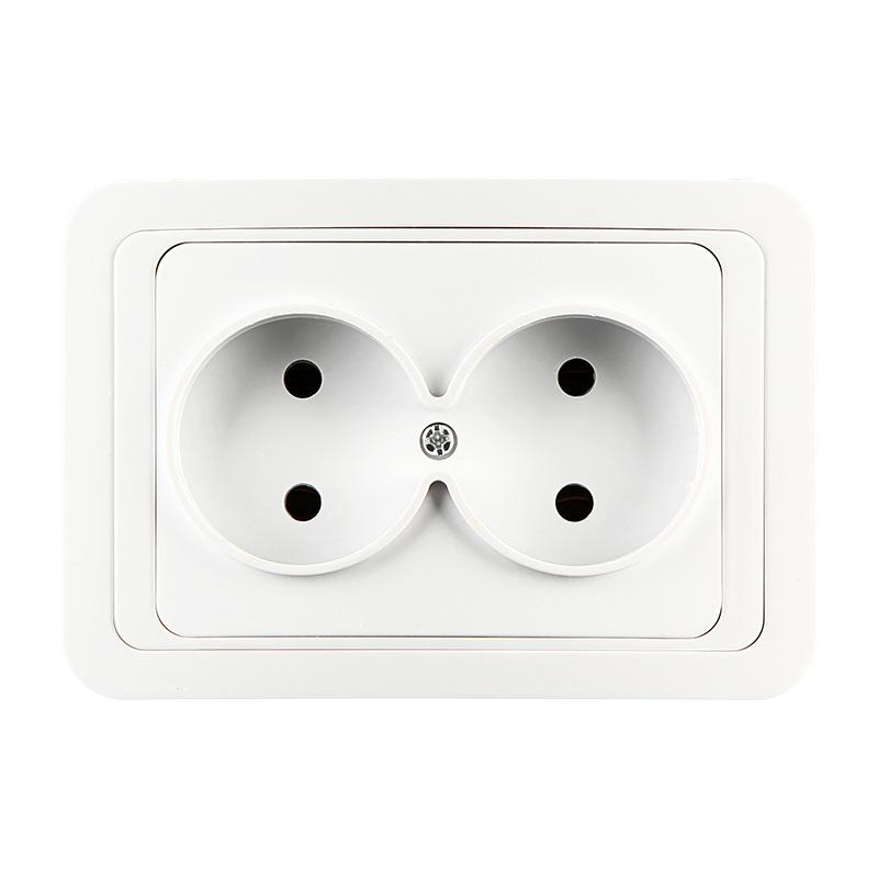 European 2P Power Socket with ABS Panel and Ceramic Base
