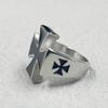 Punk Rock Silber Schwarz Farbe Kreuzritterkreuz Edelstahl Ringe für Männer Tempelritter Geschenk Ring