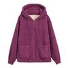 Winter Women Fleece Hoodie Windproof Thick Outerwear Cardigan Jacket with Drawstring Hood Full Sleeves Zipper Closure
