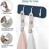 4 Pcs Towel Clips for Kitchen, Kitchen Towels Clips with Hanging Loop, Towel Hangers for Bathroom Home Cupboards Cloth Hanger Holder(Beige)