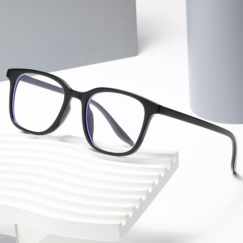 Unisex Ultralight Square Anti-Blue Light Glasses Frame, Non-Prescription with Myopia Lens Option