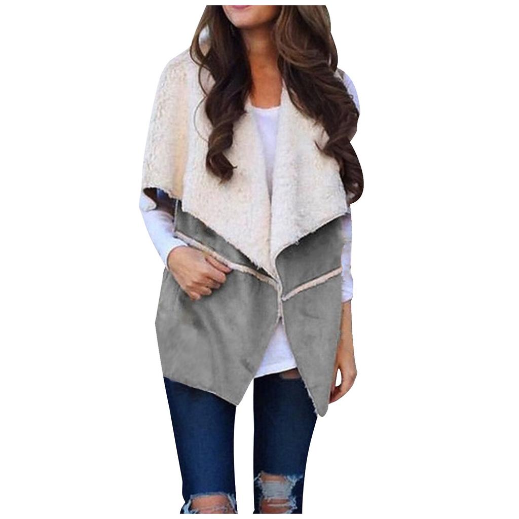 Womens Vest Winter Warm Hoodie Outwear Casual Coat Faux Zip Up  Jacket