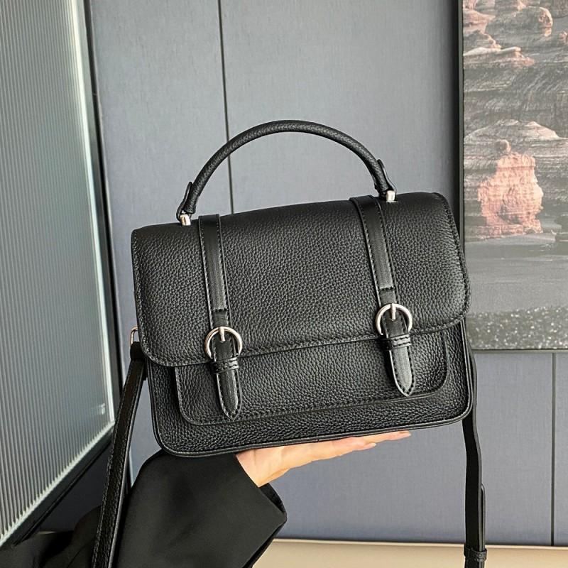 

Women s Bag Fashion TOGO Top Layer Cowhide Mailman Casual Handbag Crossbody Versatile Small Square Women 23x8x16CM чёрный