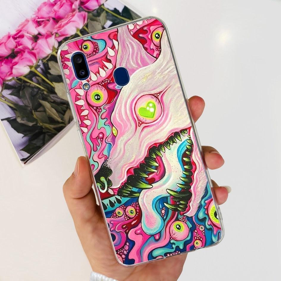 For Samsung Galaxy A20 Case A205 SM-A205F Silicone Cover Cute Astronaut Soft Phone Cases For Samsung A20e A202F A30 A305F Bumper
