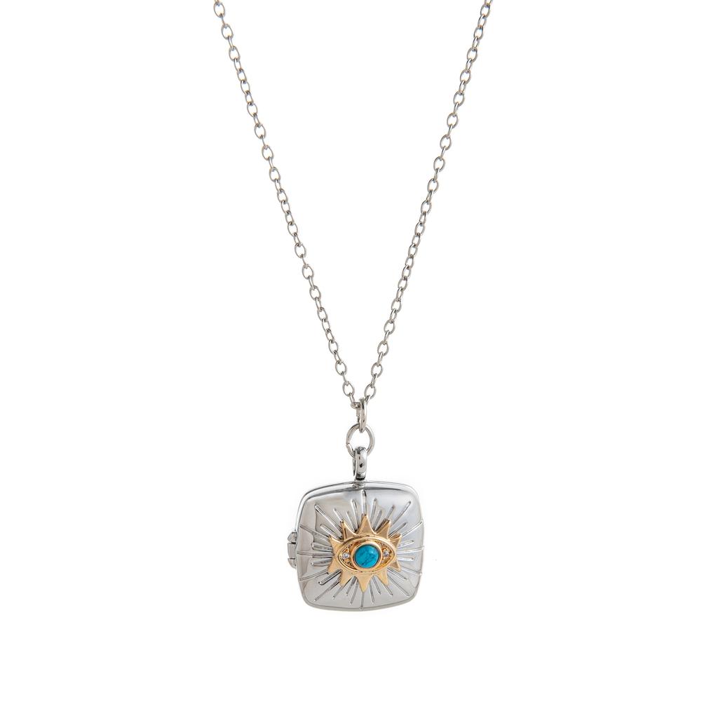 Retro Style Circular Opening and Closing Photo Album Mother's Day Gift Photo Box Oval Square Necklace Pendant for Women