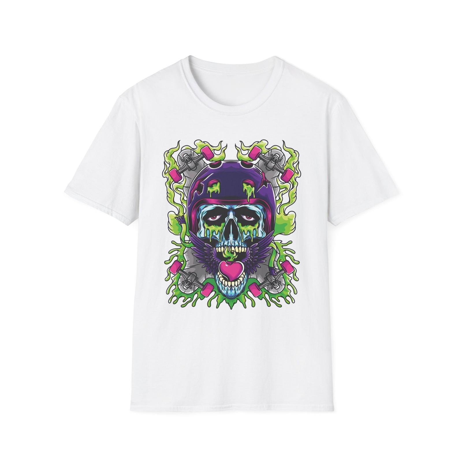 Skull Graphic Tee, Unisex Softstyle T-Shirt, Edgy Fashion, Casual Wear S