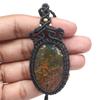 Gemstone Handmade Jewelry Ocean Jasper Macrame Thread 20-36''Ad Necklace Ethnic