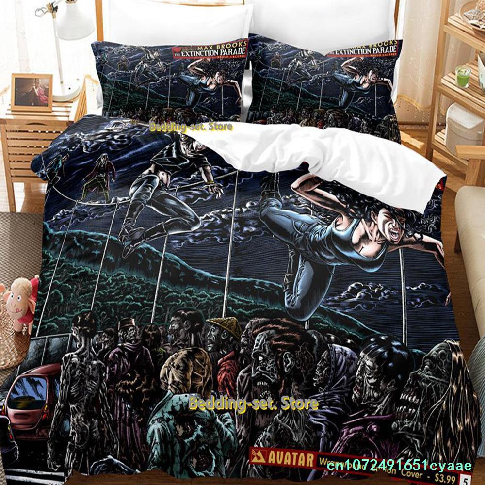 Comics Extinction Parade Bedding Set Cartoon Anime Three-Piece Set Adult Kid Bedroom Duvetcover Sets Lenol De Cama Casal