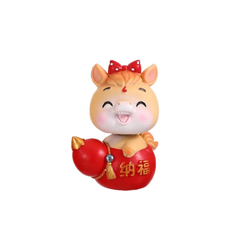 Resin 2026 Miniature Horse Figurine Cute Horse Year Mascot Festival Ornament  Car Ornament