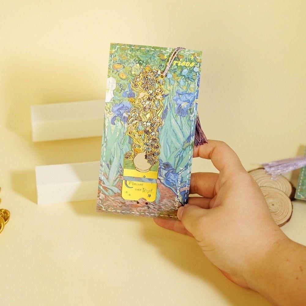 with Tassel Pendant Hollow Bookmark Exquisite Rectangular Flower Bookmarks  Student Gift F