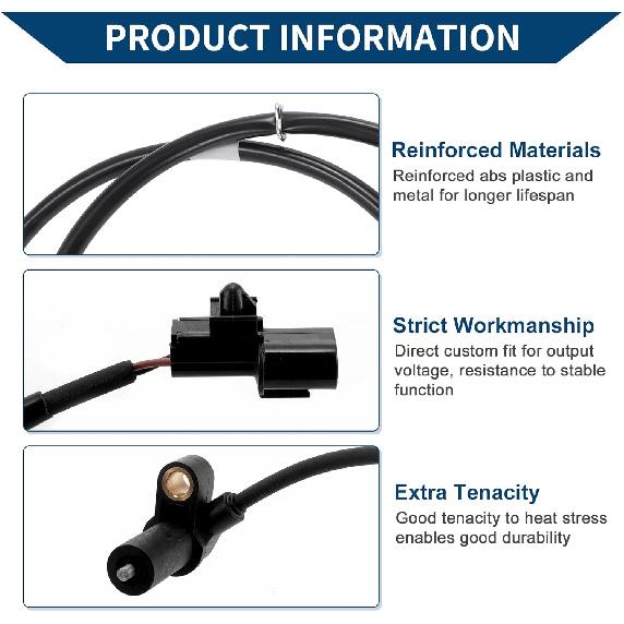 ABS Wheel Speed Sensor Front Left ABS Sensor Anti-lock Braking System Sensor No.MR370932/970124/2ABS0426/0844807 for MITSUBISHI ECLIPSE 2000-2005
