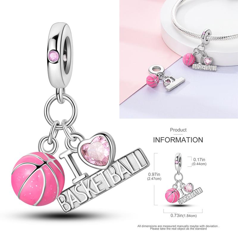 New Copper Charms Beads Pink Series Perfume Cake Princess Skirt Pendant Fit Original Bracelet Diy Jewelry Gifts