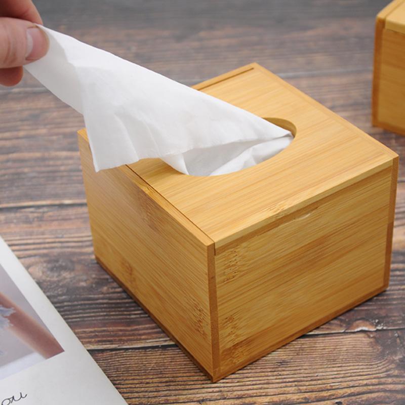 Bambus-Taschentuchbox-Halter, Aufbewahrungs-Papierbox, Taschentuchbox-Abdeckung, Auto-Holz-Servietten, Restaurant-Heimdekoration