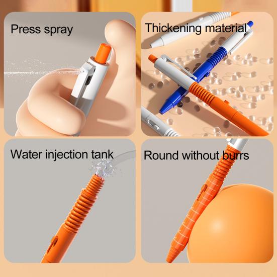 2 az 1-ben vízpermetes toll Vissza az iskolába Ajándék stresszoldó gyerekeknek játéktoll Vicces tréfa visszahúzható toll vízpermet funkcióval
