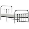 VidaXL Metal Bed Frame with Headboard-Footboard Black 90x200 Cm 352589