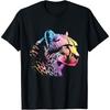 Rainbow Cheetah Face - Wildlife Safari Zookeeper Zoologist Cotton Men T Shirt