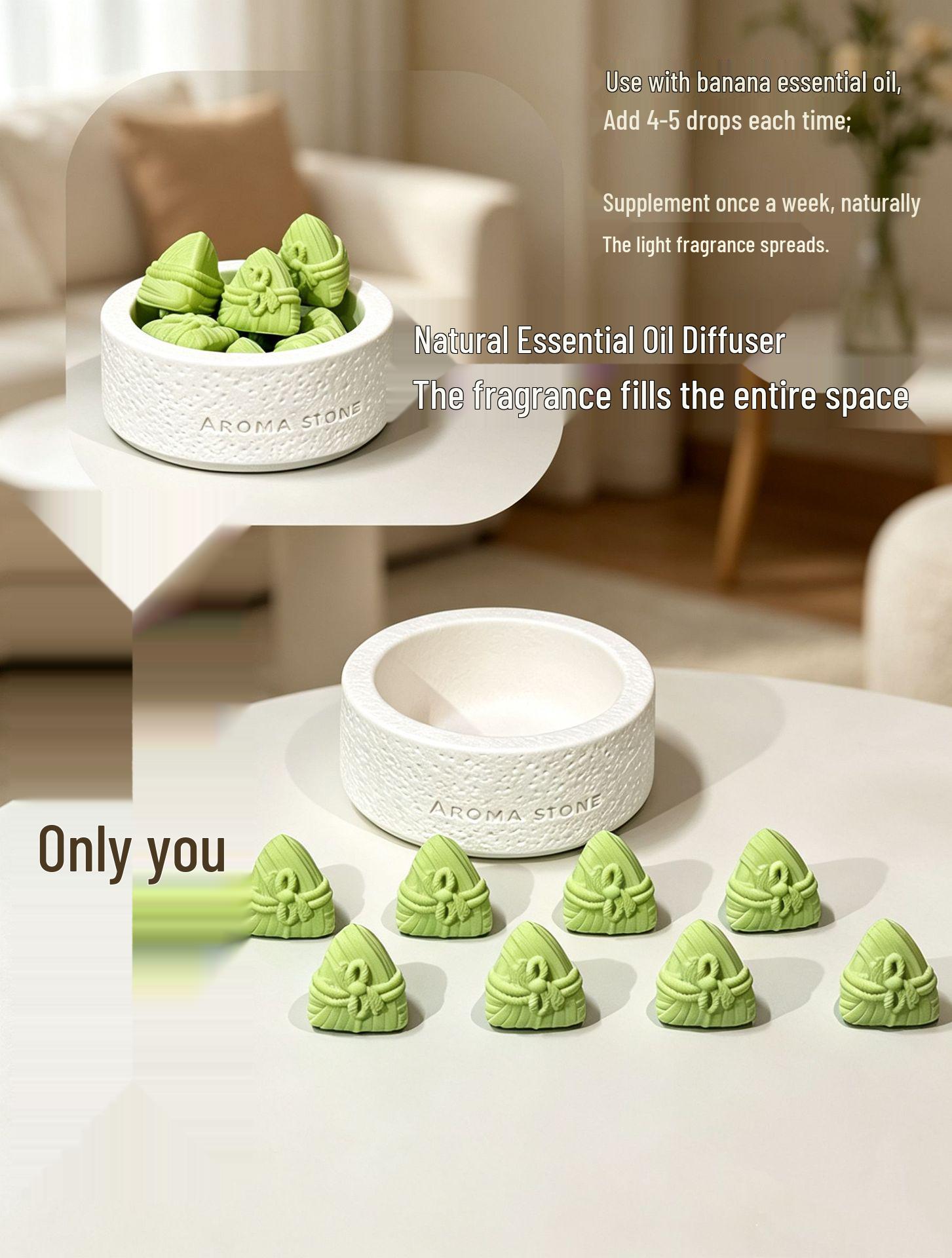 Zongzi Aroma Stone Diffuser: Dragon Boat Festival Volcanic Rock with 5A Quality Long-Lasting Fragrance.