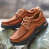 Fashion Men's Casual Leather Shoes High Quality Leather Shoe Outdoor Camping Hiking Shoe Travel Walking Casual Fashion Men Leather Shoes