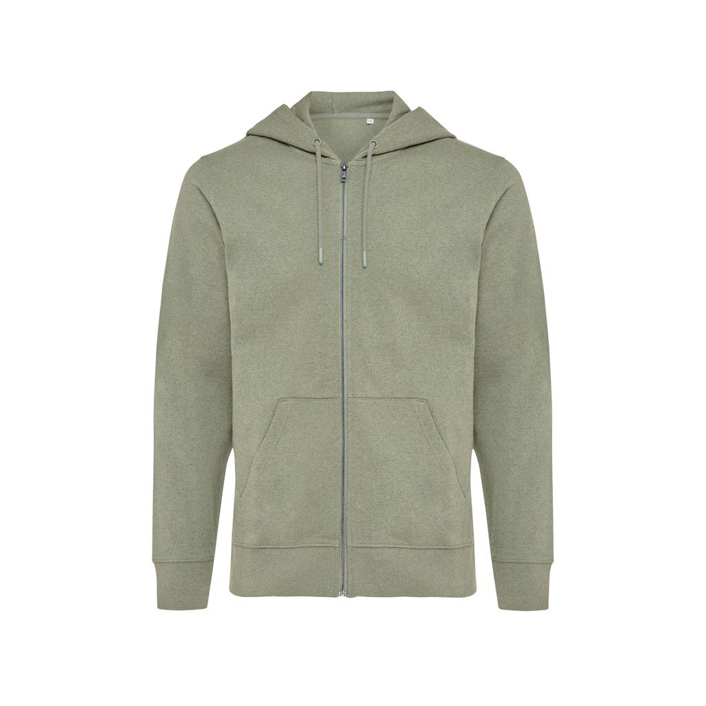 Iqoniq Unisex Erwachsenen Abisko Recycelter Baumwoll Kapuzenpullover mit durchgehendem Reißverschluss