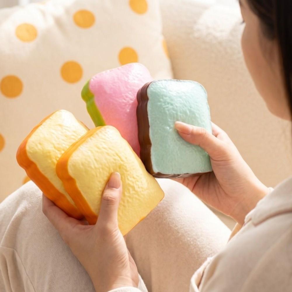 Sound Effects Toast Bread Squishy Toy Crunchy Sensory Fidget Toy for Kids Adults