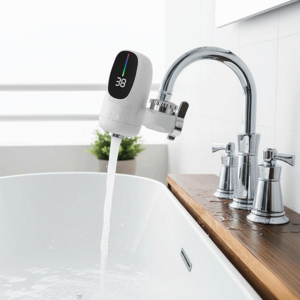 Temperature Display Tankless Heaters 3000W Fast Heating Electric Hot Water Tap Bathroom