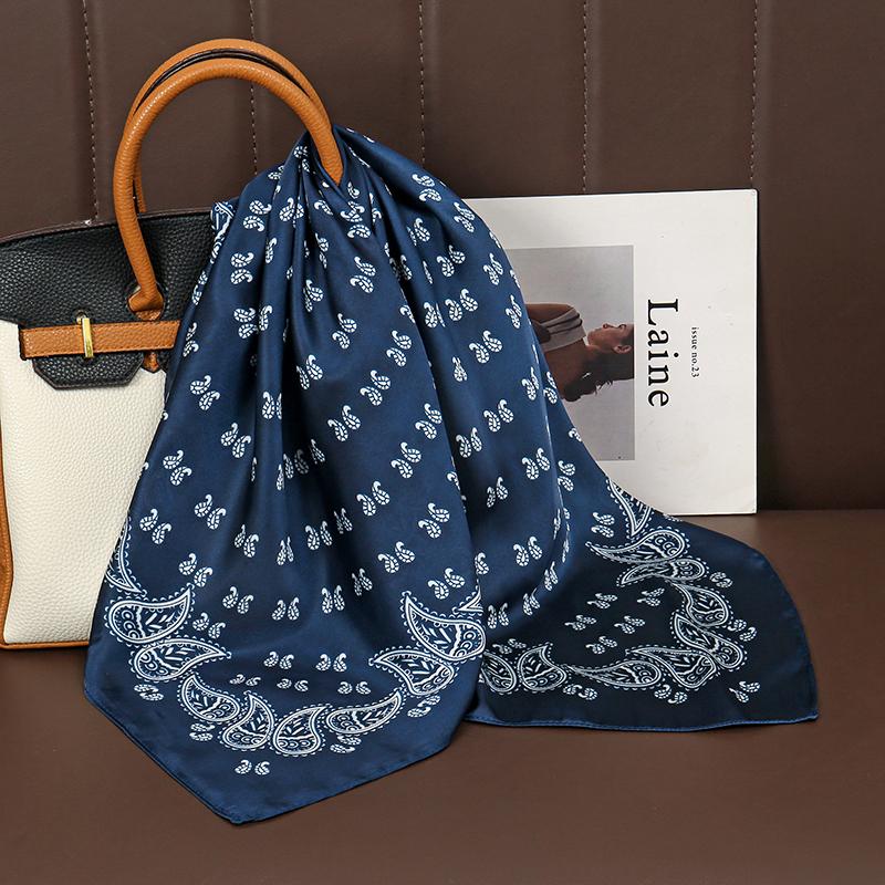Fashion Print Silk Hairbands Scarf Women  Spring New Elagant Floral Bandana Neck Kerchief Head Bands Foulard Female Scarfs