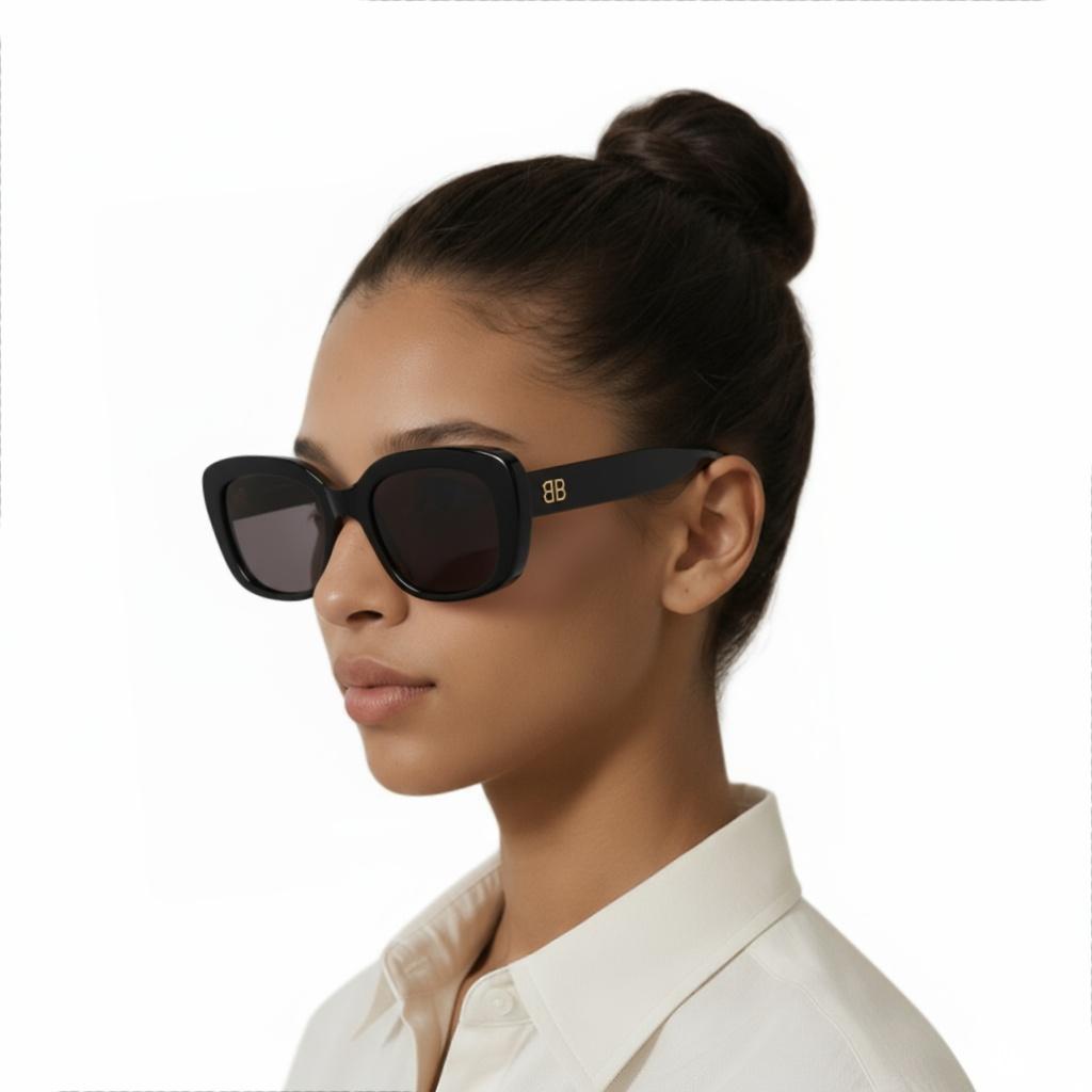 Balenciaga Square Sunglasses Women Sunglasses Black BB0295SK001