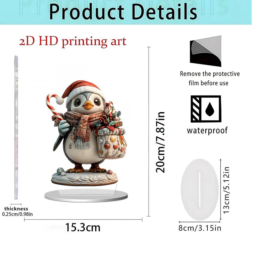 Christmas Apple 2D Acrylic Stand: Festive Desktop Decoration Gift