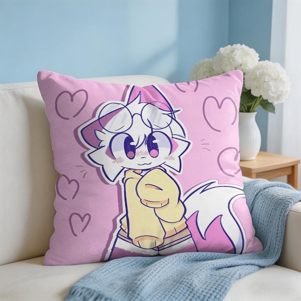 BBoykisser Silly Cat Cute Cushion Cover Square Pillow Bedroom Sofa Leisure Comfort Living Room Home Decoration X