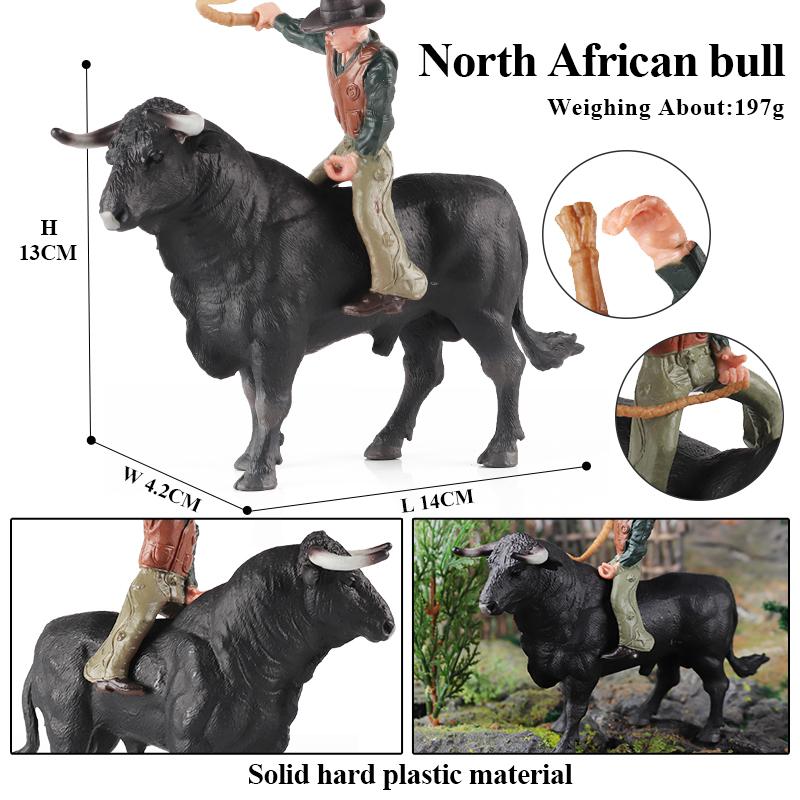 Oenux Zwierzęta Gospodarskie Walki Byków Kowboj Symulacja Drób Bydło Cielę Byk Wół Kolekcja Figurek Akcji Model Pvc Zabawka Prezent dla Dzieci