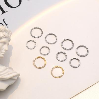 For Piercing Earrings, Zircon Simple Nose Ring, Gold And Steel Piercing Jewelry.