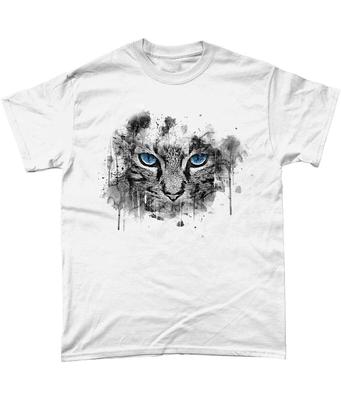 Beautiful Blue Eyed Cat T Shirt Abstract Unisex All Sizes Gildan