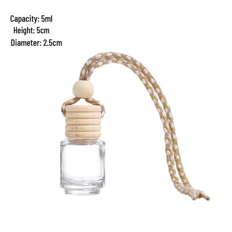 Transparent Car Vent Air Freshener Bottle with Lanyard - Essential Oil Diffuser & Rearview Mirror Pendant