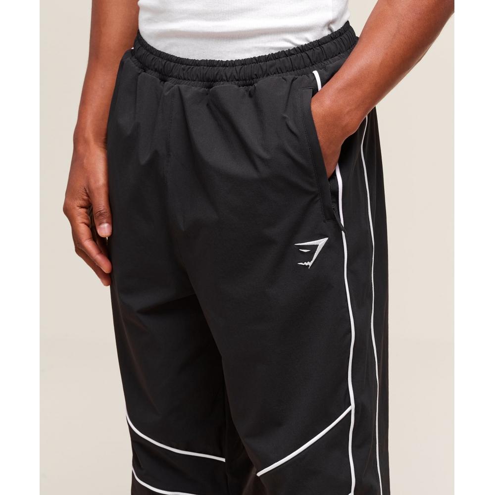 Gymshark Retro zmačkané tepláky Černé A1c8v Bb2j