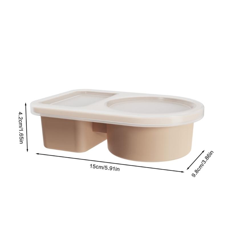 5lots Reusable Silicones Food Storage Container 2 Separated Section Sealing for Fruits Nut Camping Essential