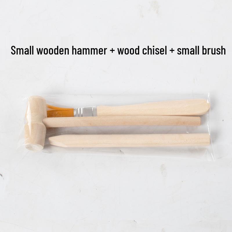 Handmade Small Wooden Mallet & Hammer Archaeological Toy Set