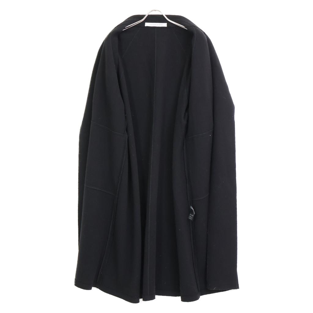 COGTHEBIGSMOKE 3802-224-201-1 Black Wool X Nylon Buttonless Belted Trench Coat Coat Not Written blackUsed