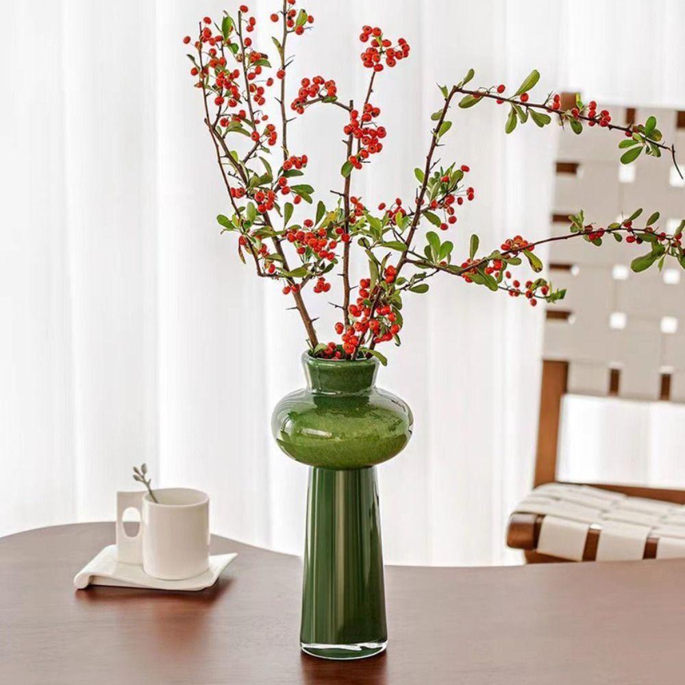 French Style Glass Vase Creative Flower Arrangement Container Table Ornament Home Decorative