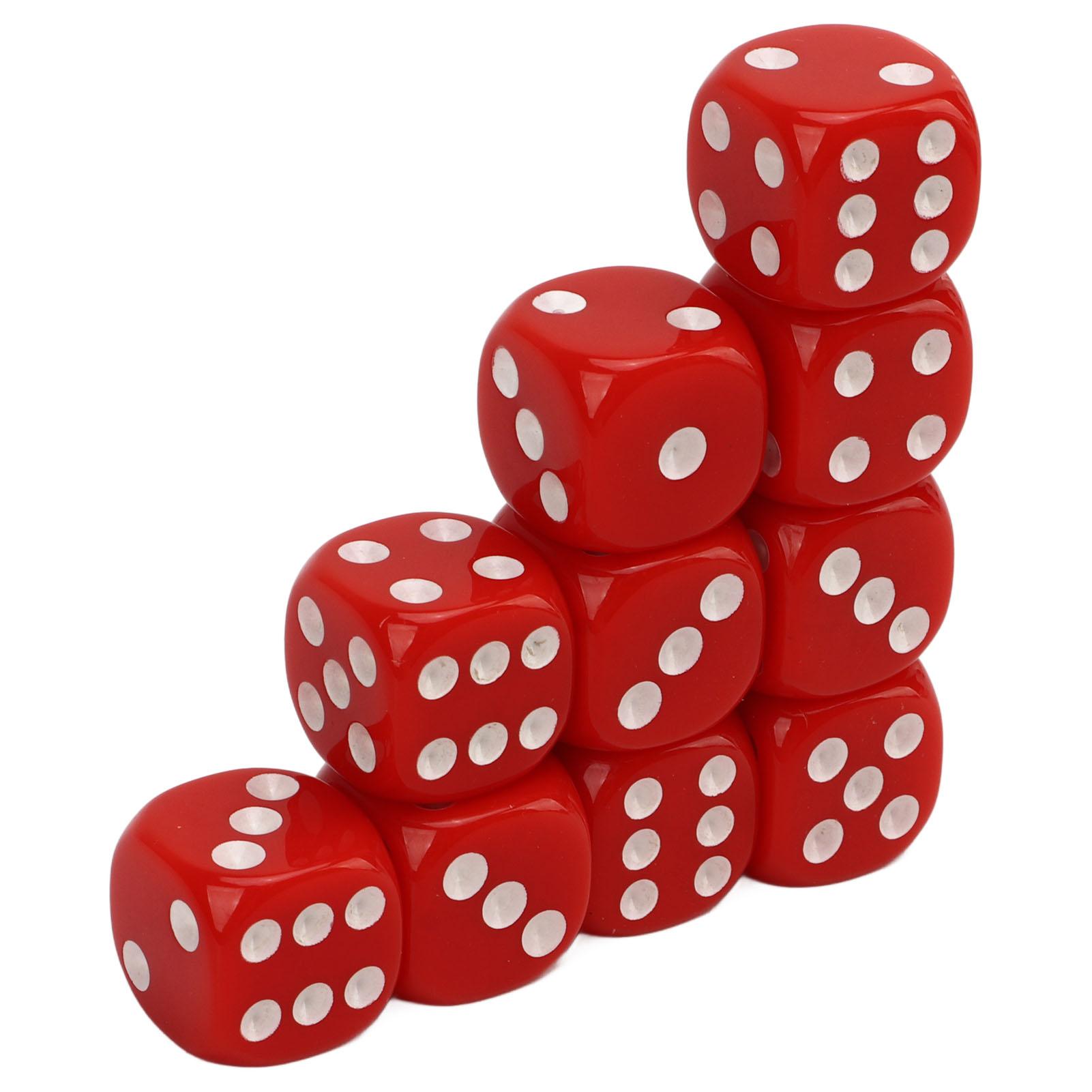 30 Stuks Dobbelstenen Set 6-zijdig Ronde Hoeken Witte Cijferpunten Plastic Draagbare Spel Dobbelstenen voor Bordspellen Wiskunde Lesgeven