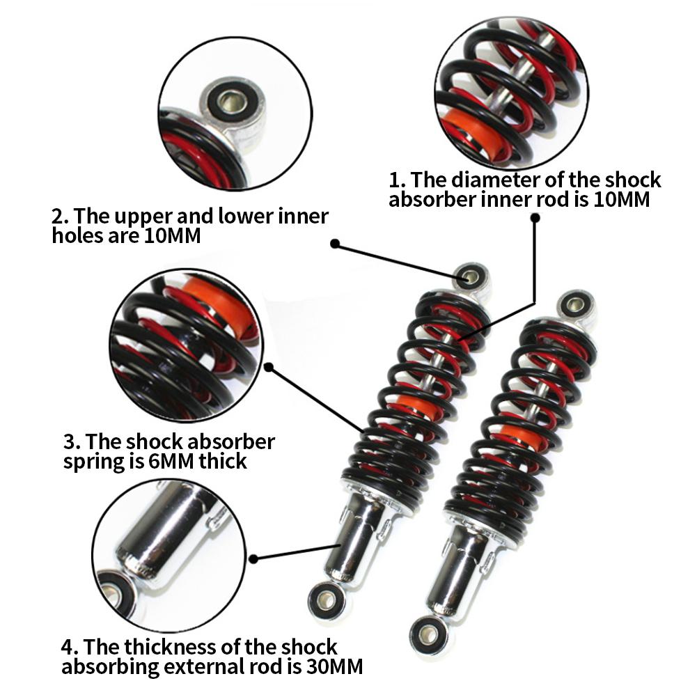 1PC Universal Motorcycle Rear Shock Absorbers For Scooter Electric Bicycle High Performance Spring Rear Shocks 25/27/29/31cm