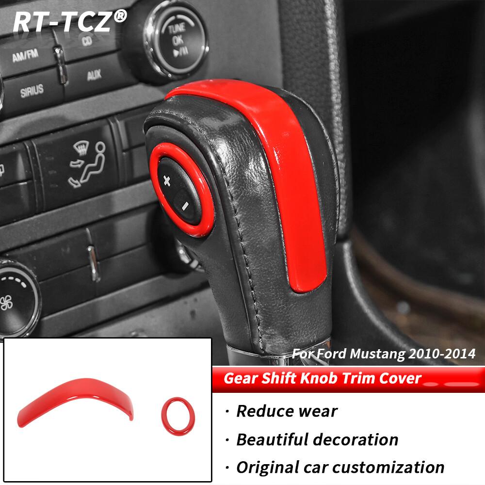 Car Central Gear Shift Handlebar Knob Cover Trim for Ford Mustang 2009-2014 Red
