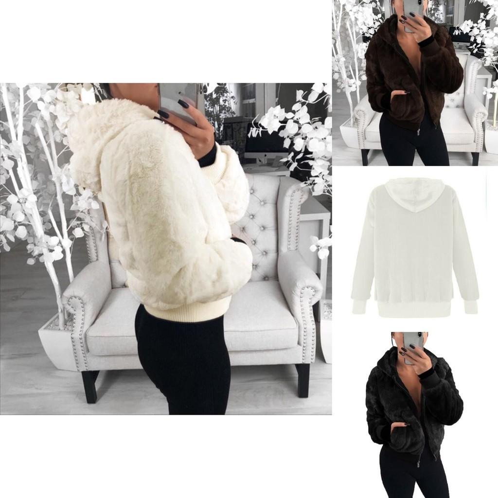 Luxurious Women's Teddy Bear Coat Jacket Winter Warm Hooded Fur Fluffy Outwear Overcoat